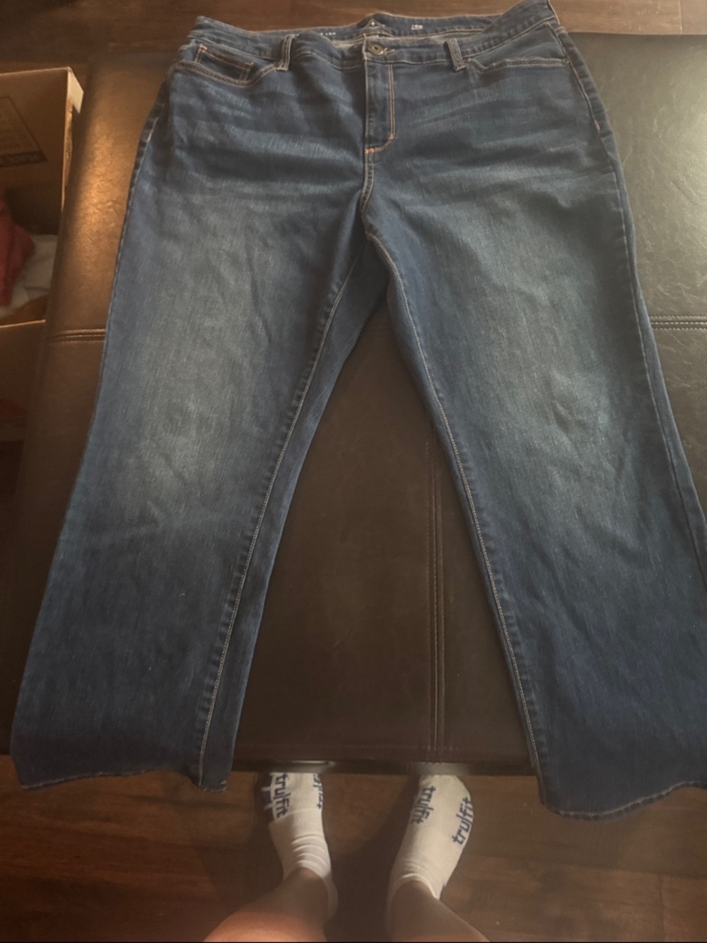 St. John's Bay Men's Straight Jeans in Dark Blue Denim